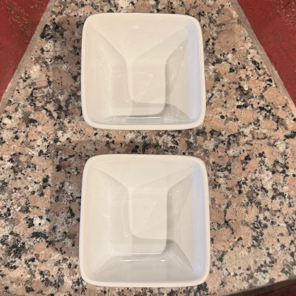 Set of 2 The Pampered Chef Simple Additions Fruit Dessert Bowls 4.5" Square